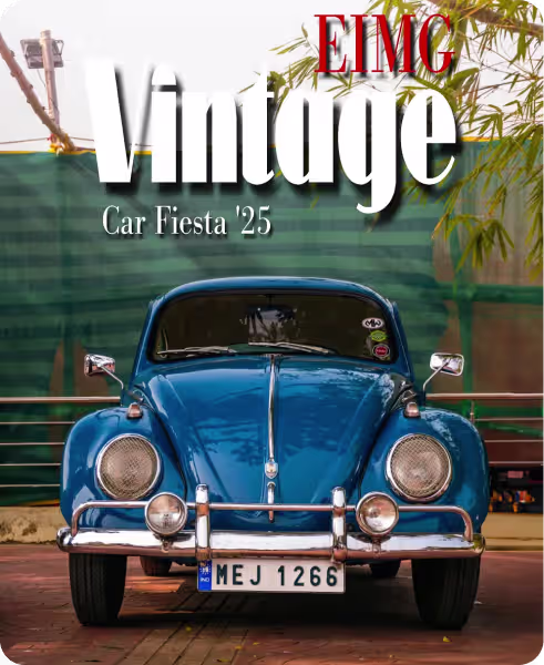 EIMG Vintage Car Fiesta '25 featuring a blue vintage Volkswagen Beetle